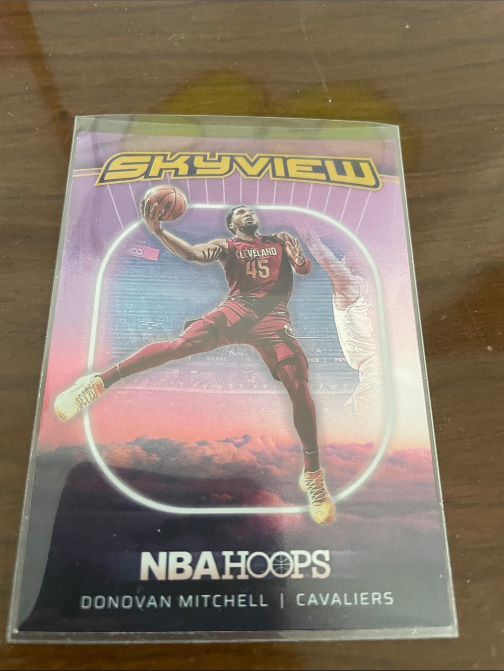 Panini NBA Hoops Skyview Donovan Mitchell Pink Purple Red Card Holder